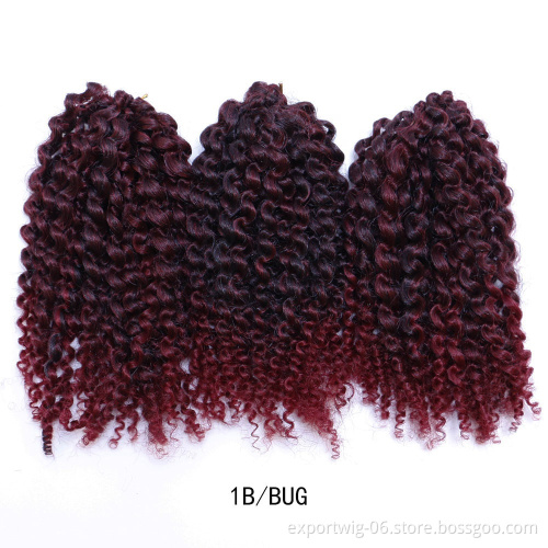 Mali Bob Twist Crochet Hair 3pcs/pack 8 INCH Marley Twist Crochet Hair Curly Soft Synthetic Crochet Hair Extensions